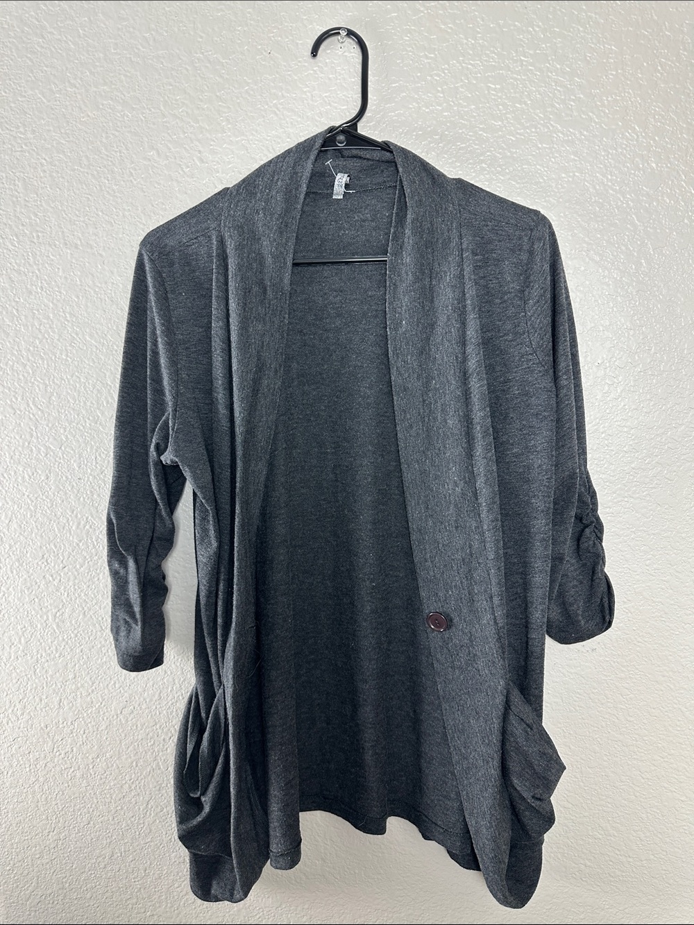 Espresso Women’s Dark Gray Half Sleeve Cardigan Size L